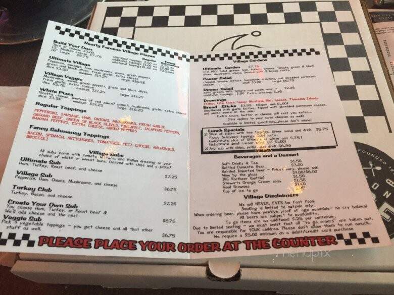 Ingleside Village Pizza - Macon, GA menu_pic