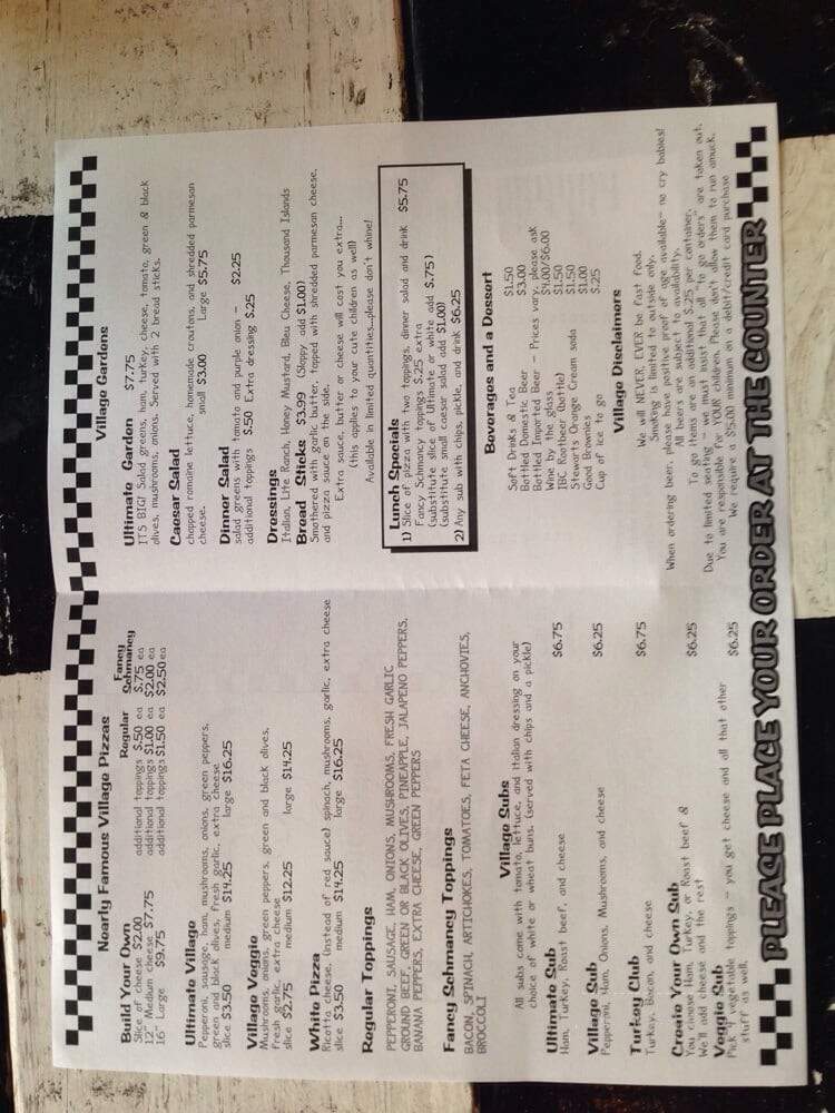 Ingleside Village Pizza - Macon, GA menu_pic