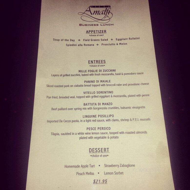Villa Amalfi Ristorante - Cliffside Park, NJ menu_pic
