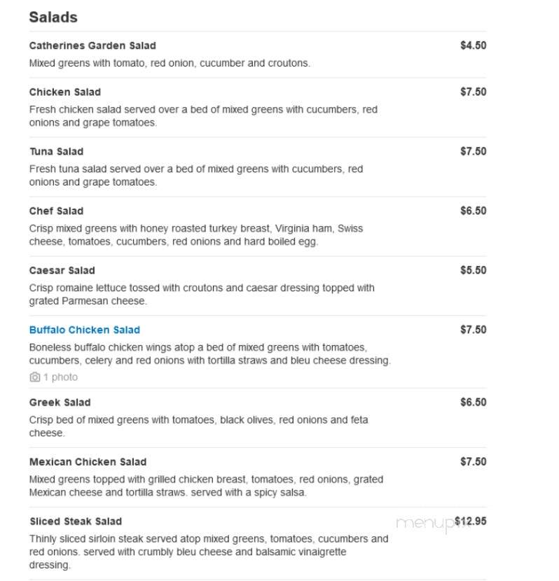 Catherine's In The Park - Saratoga Springs, NY menu_pic