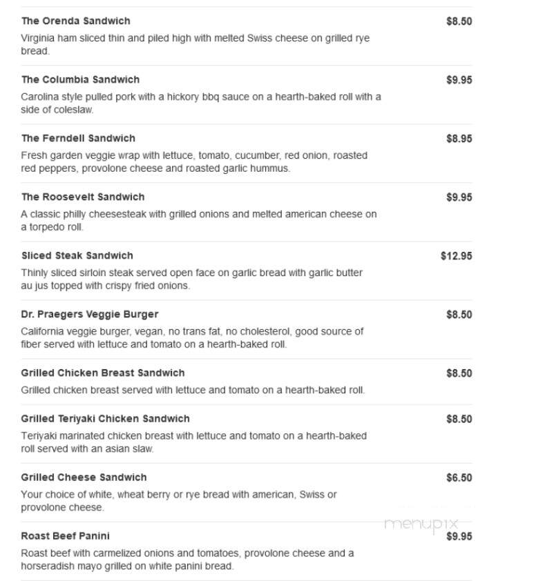Catherine's In The Park - Saratoga Springs, NY menu_pic