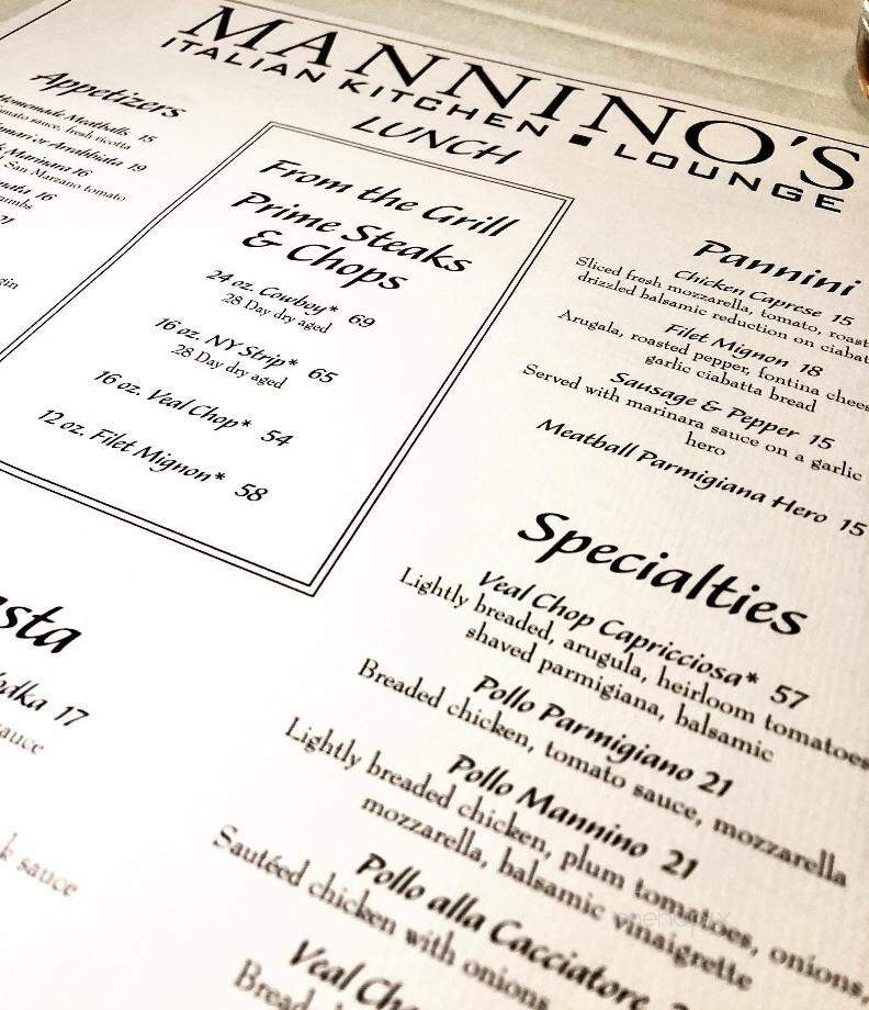 Mannino's Italian Restaurant - Commack, NY menu_pic