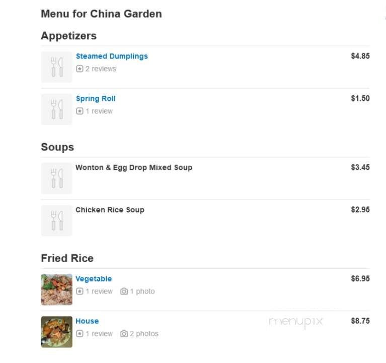 China Garden - Concord, NC menu_pic