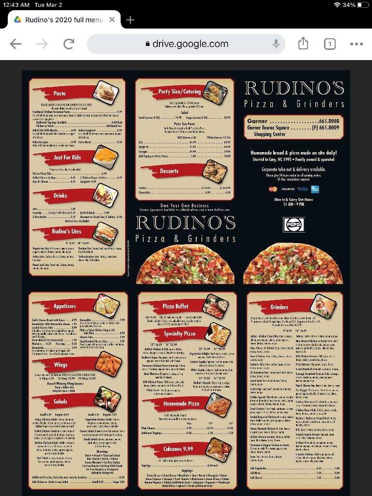 Rudino's Pizza & Grinders - Garner, NC