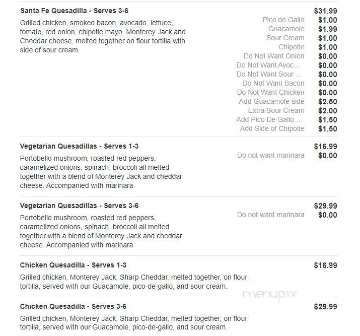 Fresco Pizza & Grill - Newtown Square, PA menu_pic