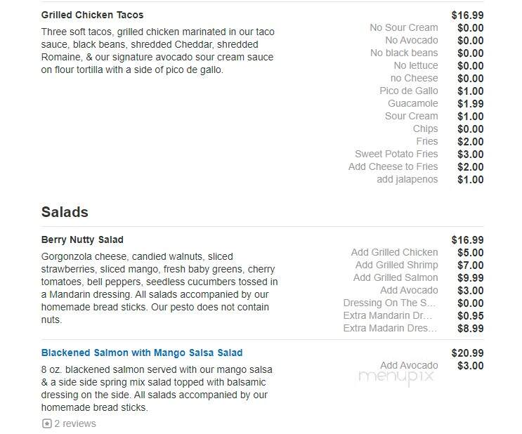Fresco Pizza & Grill - Newtown Square, PA menu_pic