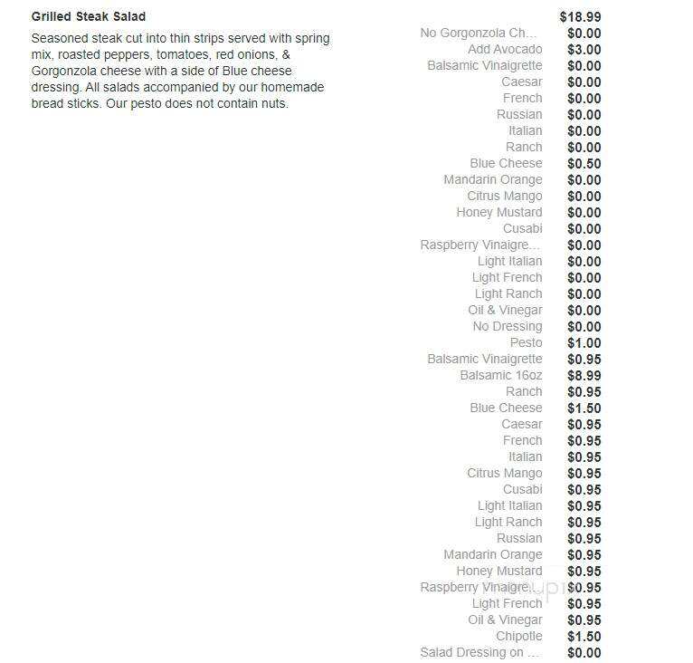 Fresco Pizza & Grill - Newtown Square, PA menu_pic