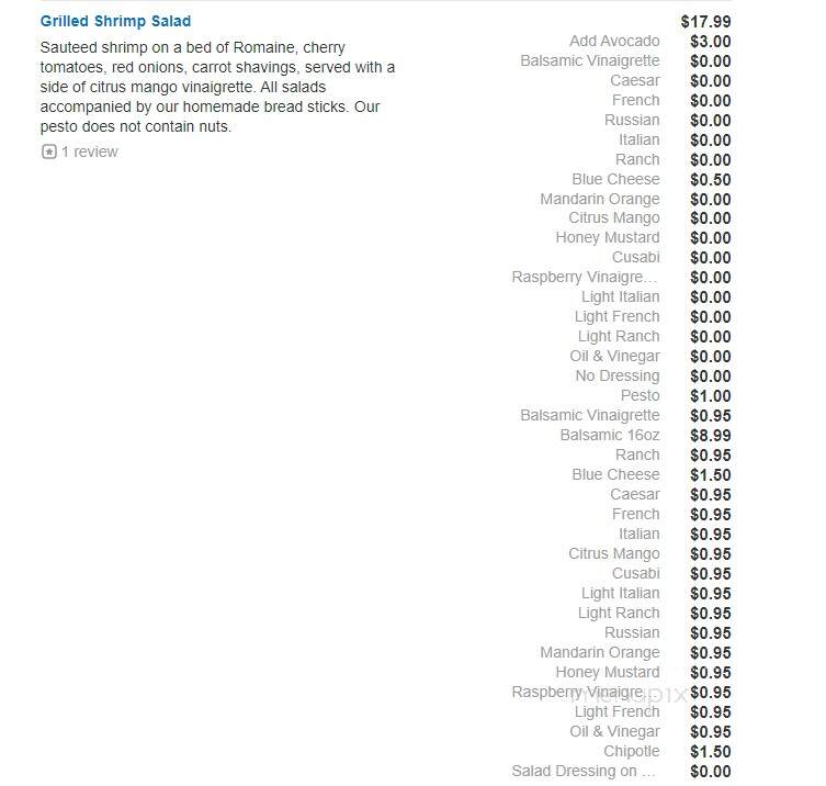 Fresco Pizza & Grill - Newtown Square, PA menu_pic