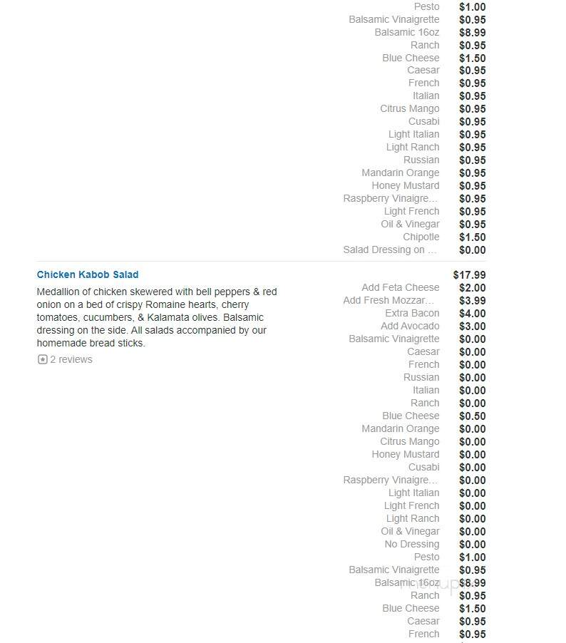 Fresco Pizza & Grill - Newtown Square, PA menu_pic