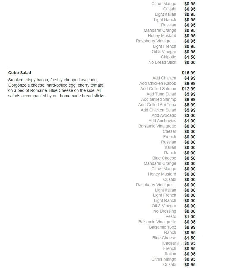 Fresco Pizza & Grill - Newtown Square, PA menu_pic