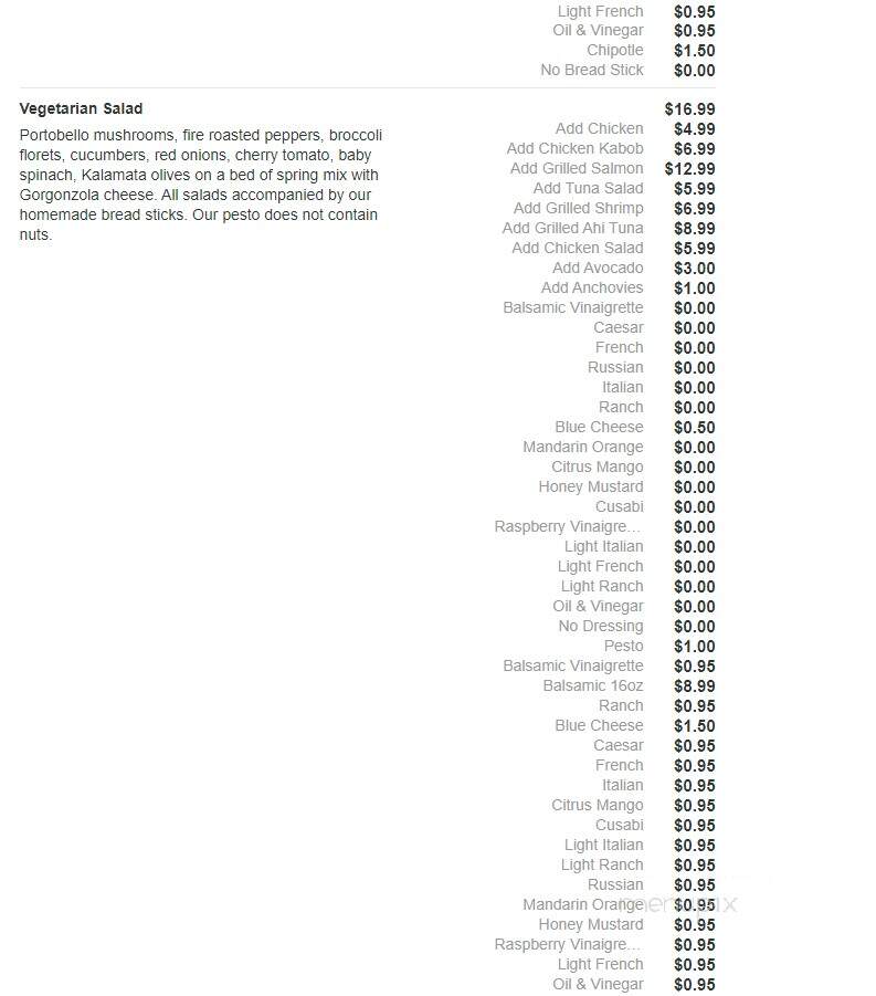 Fresco Pizza & Grill - Newtown Square, PA menu_pic