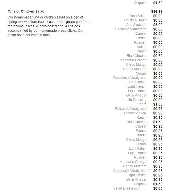 Fresco Pizza & Grill - Newtown Square, PA menu_pic