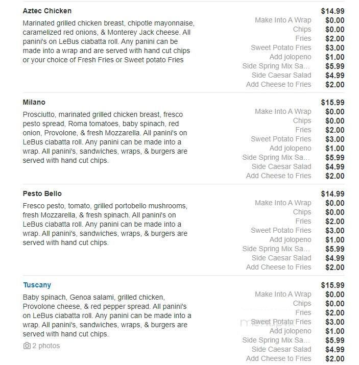 Fresco Pizza & Grill - Newtown Square, PA menu_pic