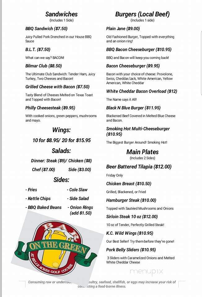 Belle Acres Restaurant - Cookeville, TN menu_pic