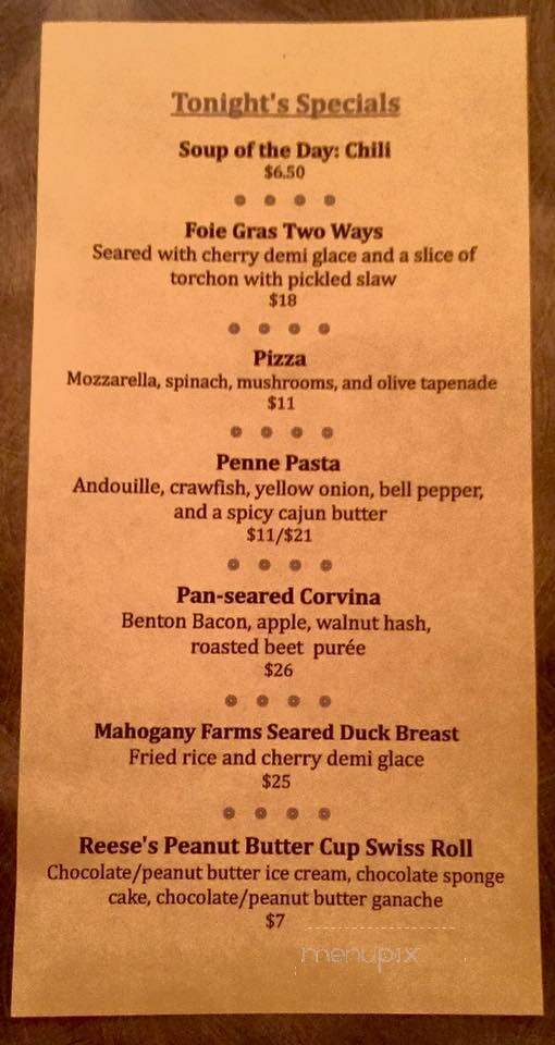 Cafe 1912 - Memphis, TN menu_pic