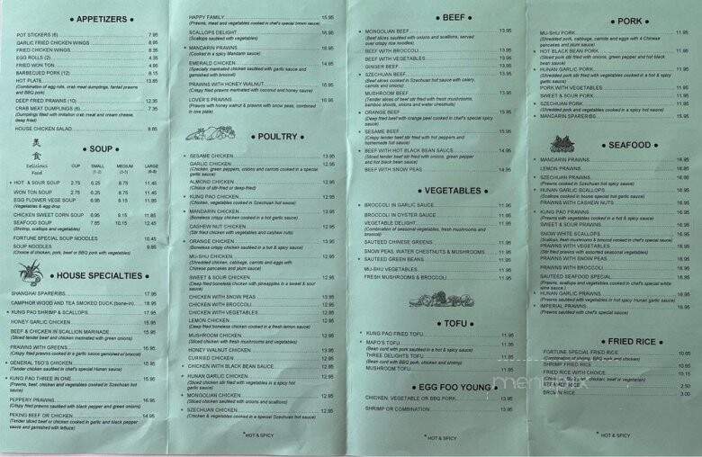 Fortune Inn - Kenmore, WA menu_pic