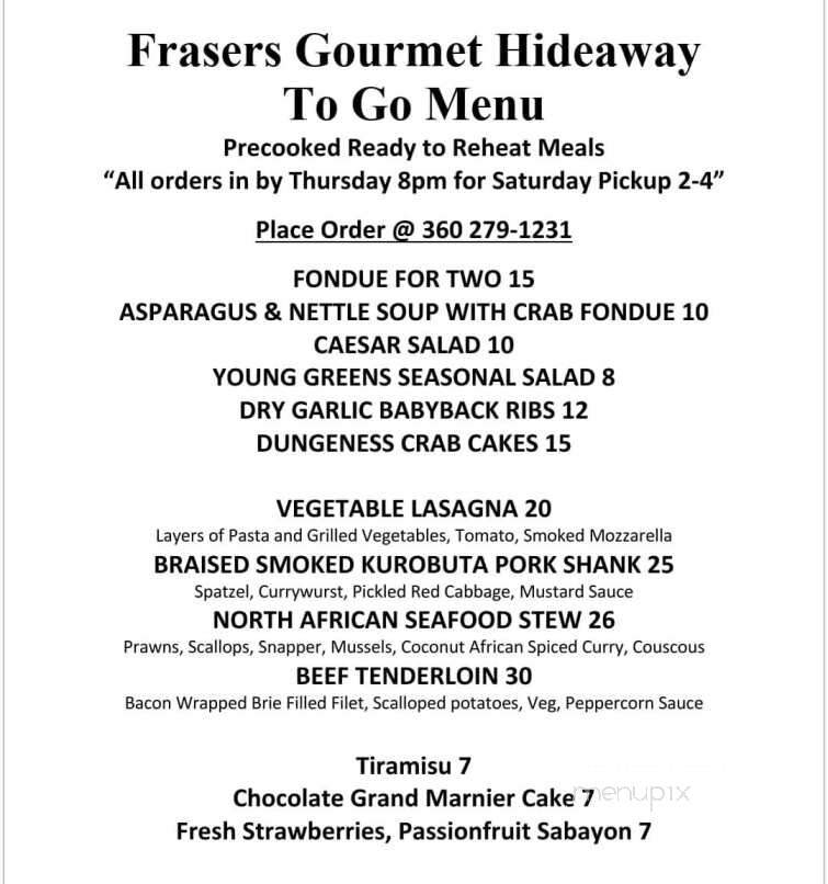 Frasers Gourmet Hideaway - Oak Harbor, WA