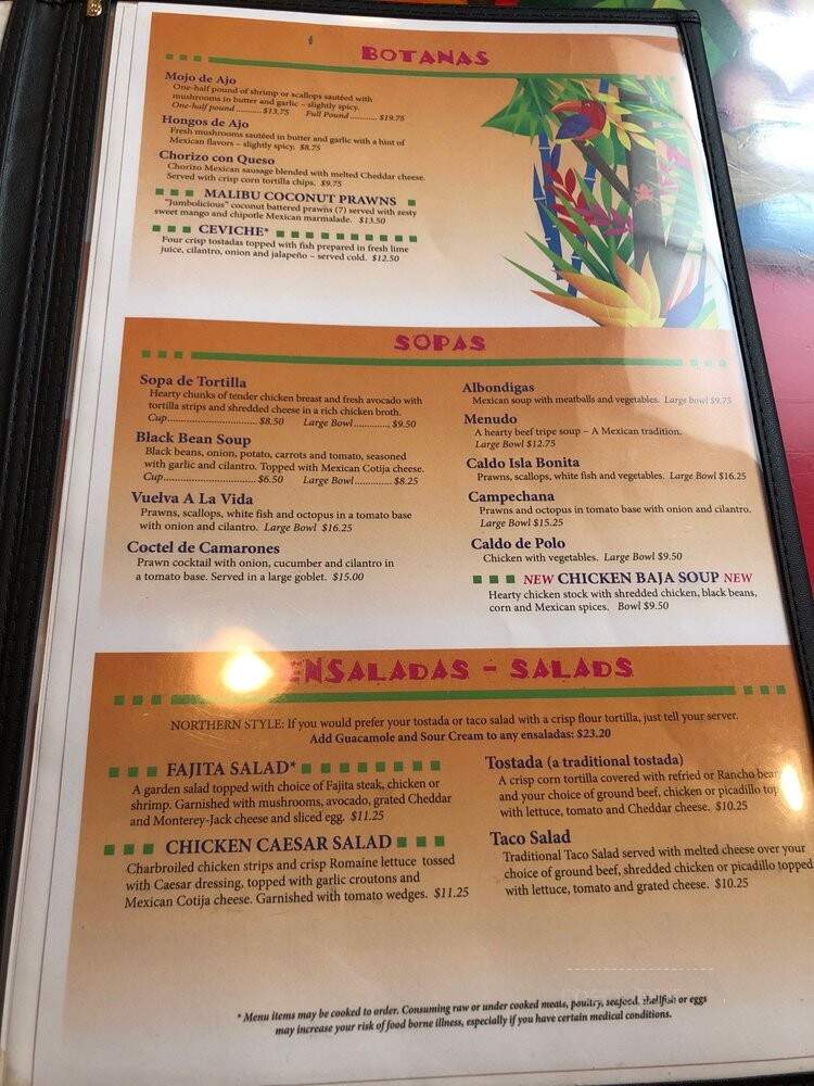 Isla Bonita - Bainbridge Island, WA menu_pic