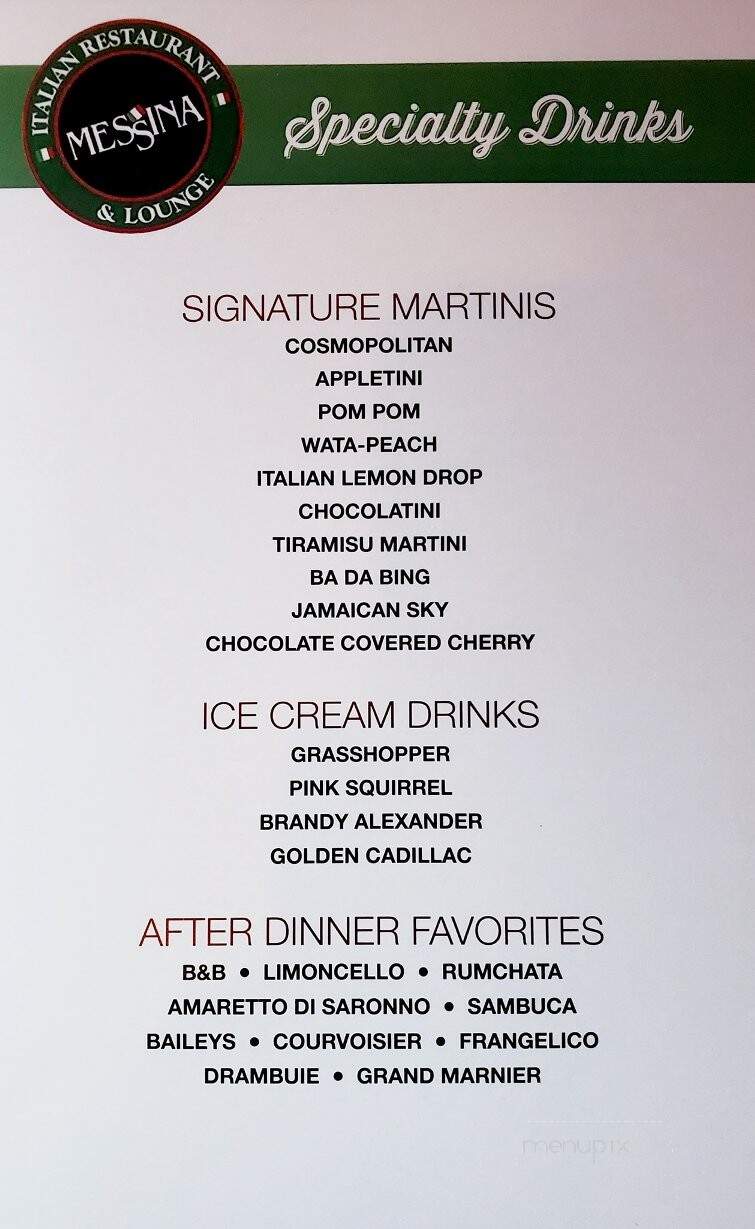 Messina 2 - Saukville, WI menu_pic