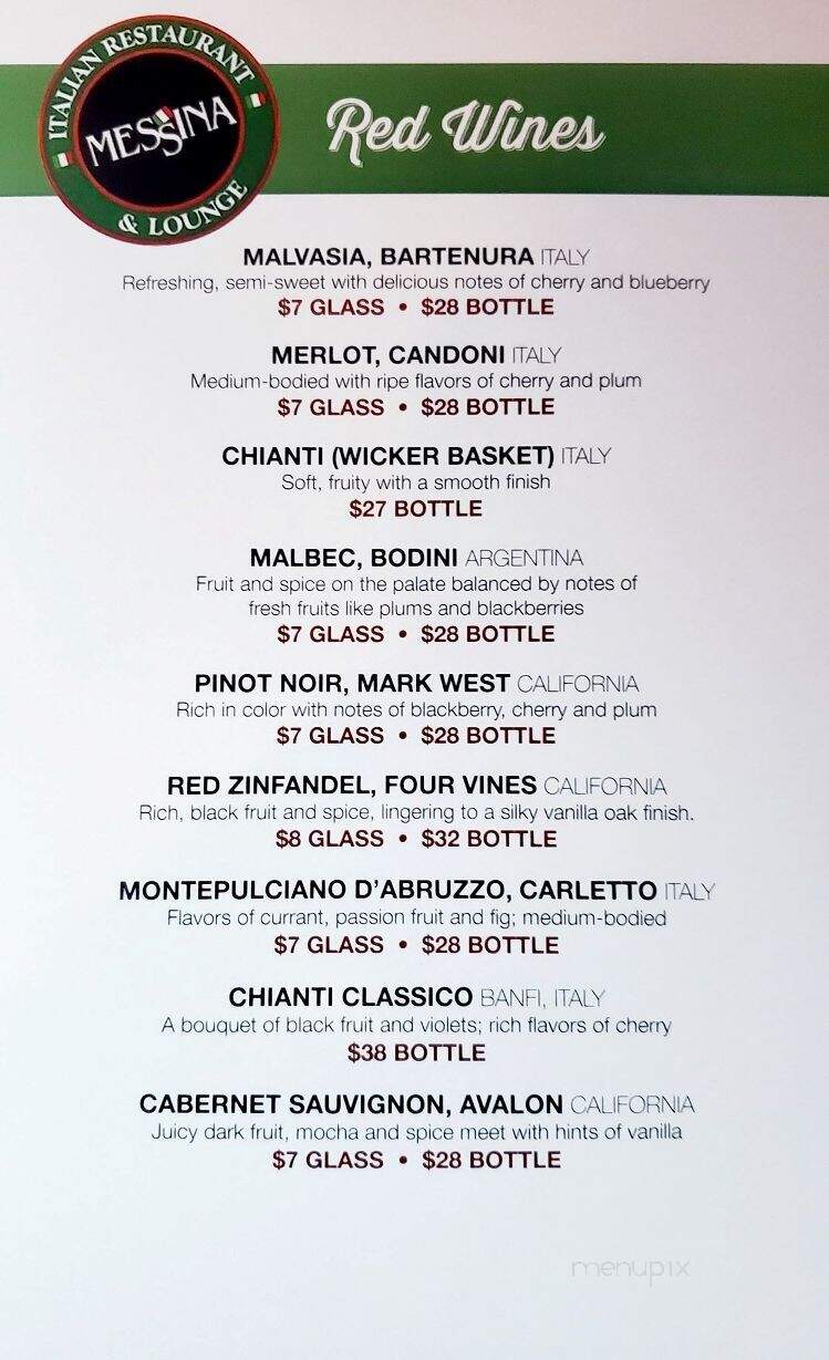 Messina 2 - Saukville, WI menu_pic