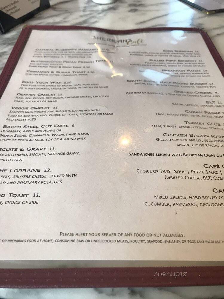 Sheridan House & Cafe - Cudahy, WI menu_pic