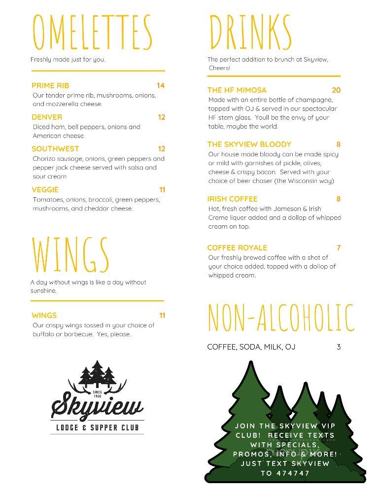 Sky-View Lodge & Supper Club - Presque Isle, WI menu_pic