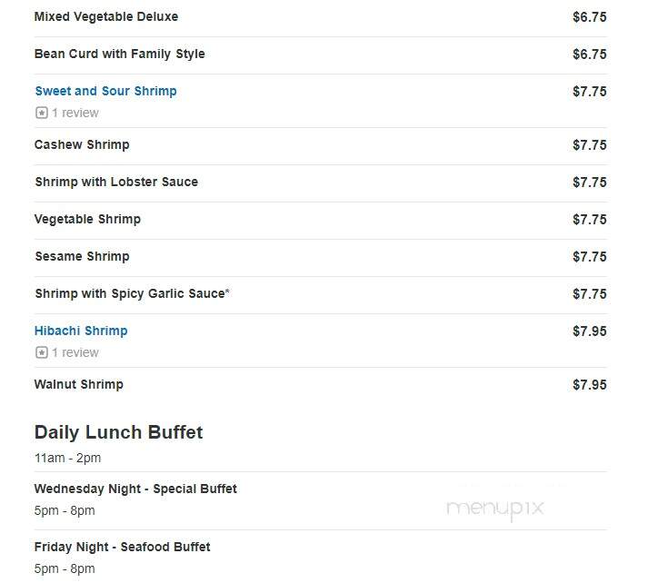 Tempura House - Plover, WI menu_pic