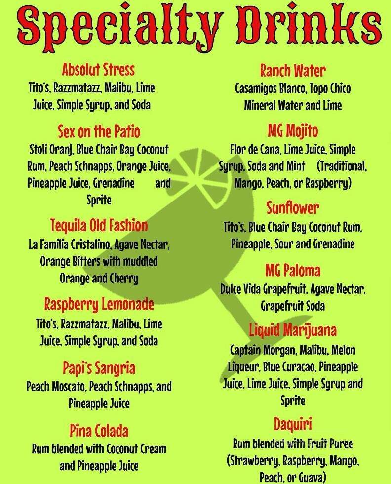 Margarita Grill - Pelham, AL menu_pic