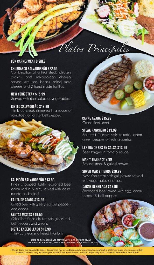 El Tazumal - San Pablo, CA menu_pic