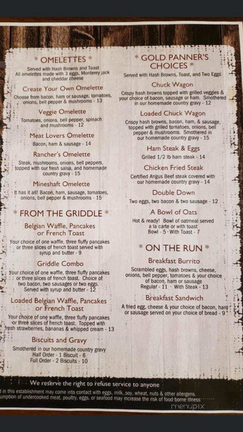 Sue's Angels Creek Cafe - Angels Camp, CA menu_pic