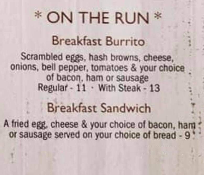 Sue's Angels Creek Cafe - Angels Camp, CA menu_pic