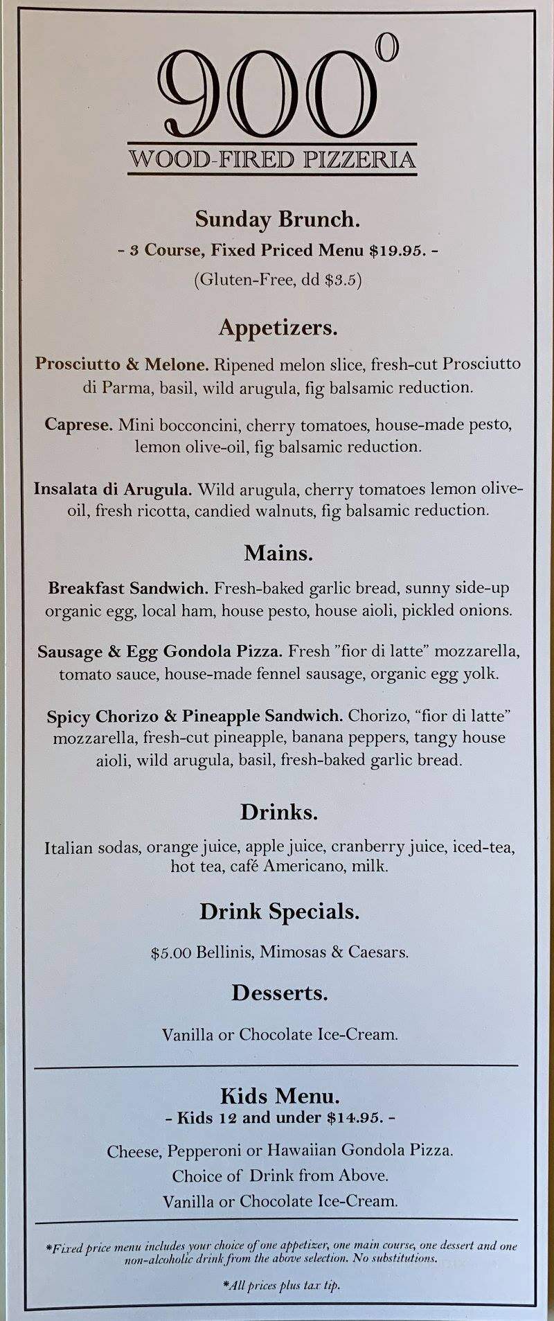 900 Degrees Wood-fired Pizzeria - Victoria, BC menu_pic