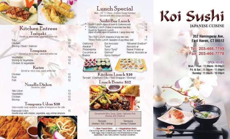 Koi Sushi - East Haven, CT menu_pic