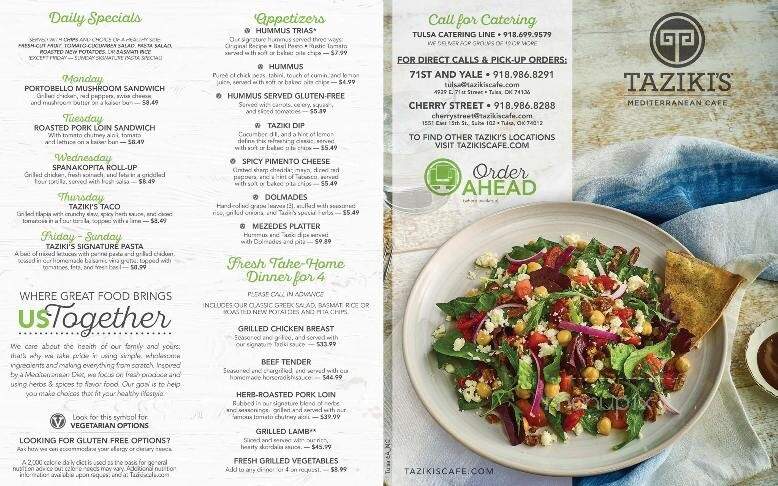Taziki's Mediterranean Cafe - Tulsa, OK menu_pic