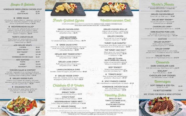 Taziki's Mediterranean Cafe - Tulsa, OK menu_pic