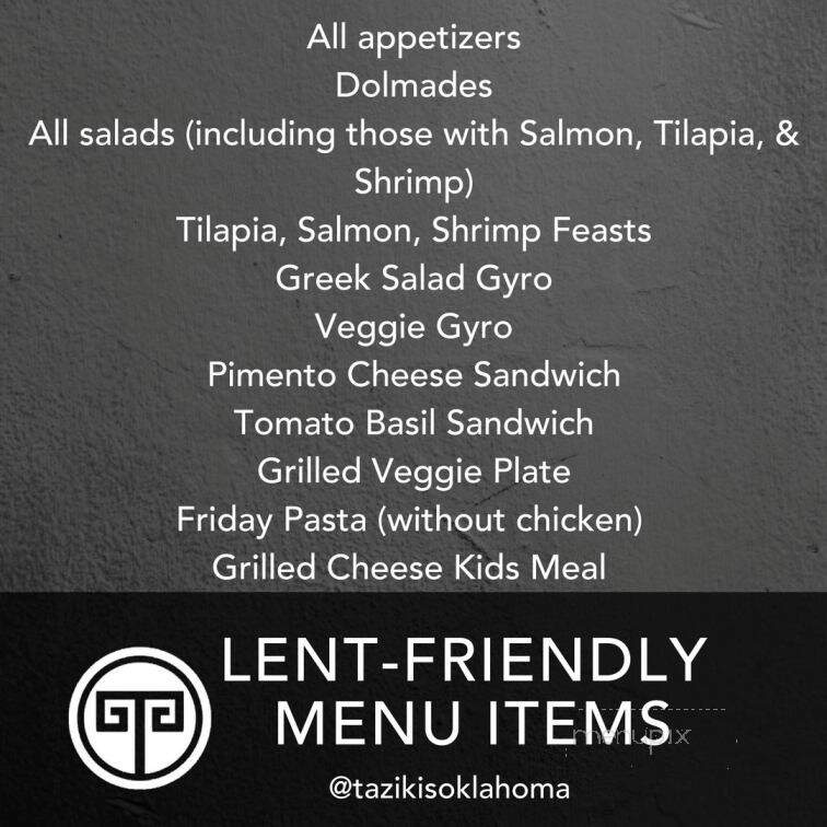 Taziki's Mediterranean Cafe - Tulsa, OK menu_pic