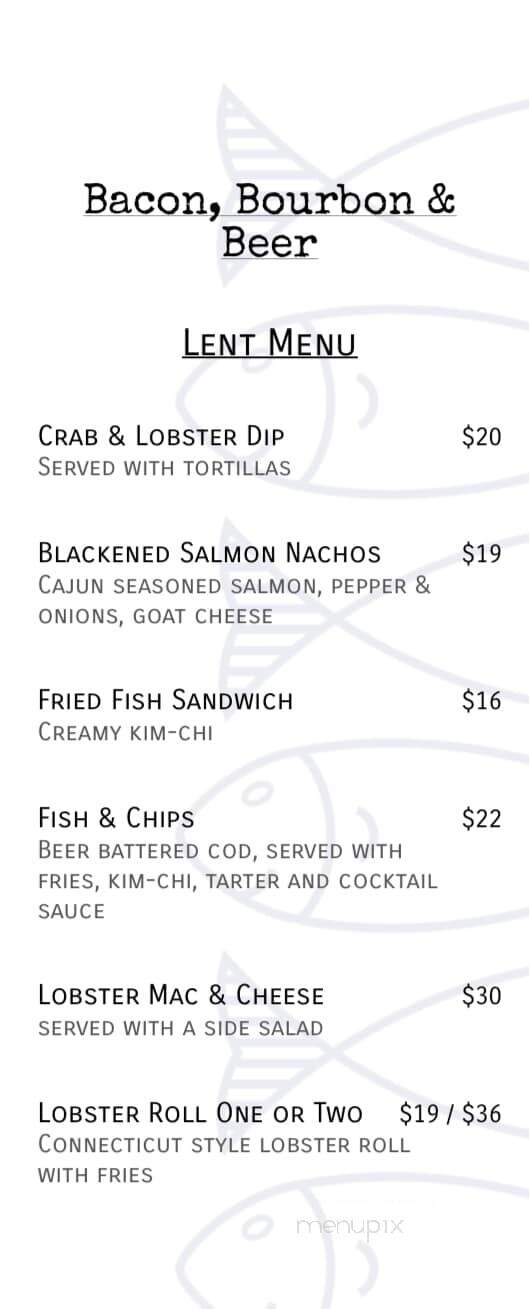Bacon Bourbon And Beer - Washington, PA menu_pic