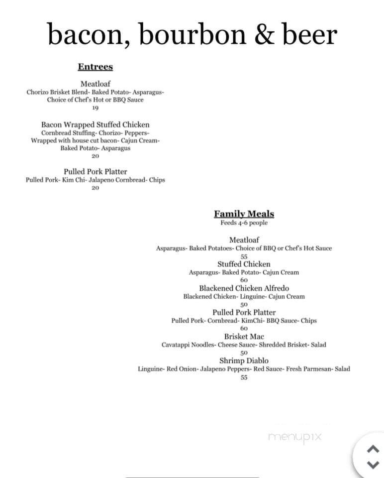 Bacon Bourbon And Beer - Washington, PA menu_pic