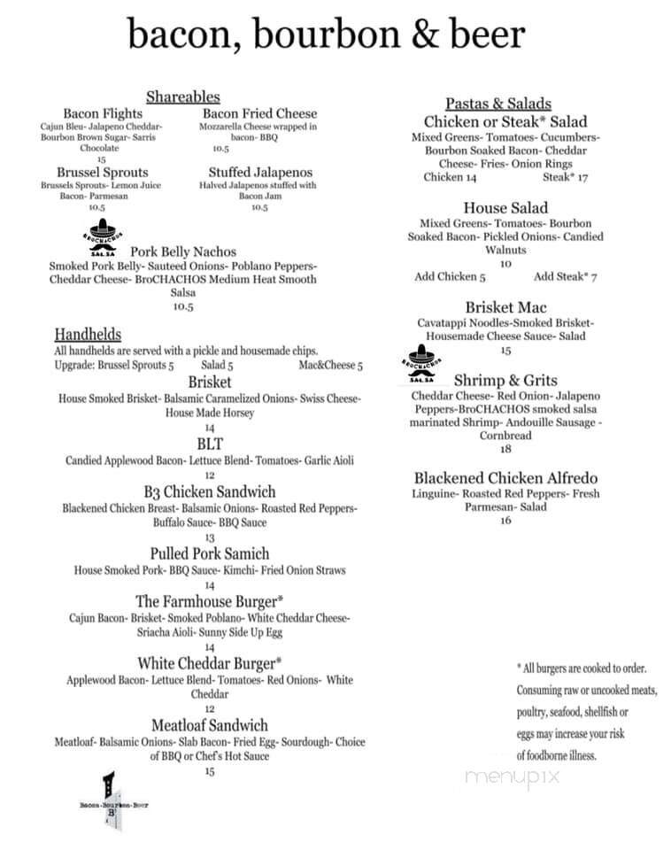 Bacon Bourbon And Beer - Washington, PA menu_pic
