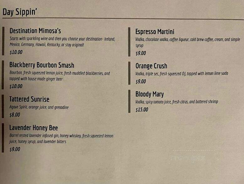 Tattered Flag Brewery & Still Works - Middletown, PA menu_pic