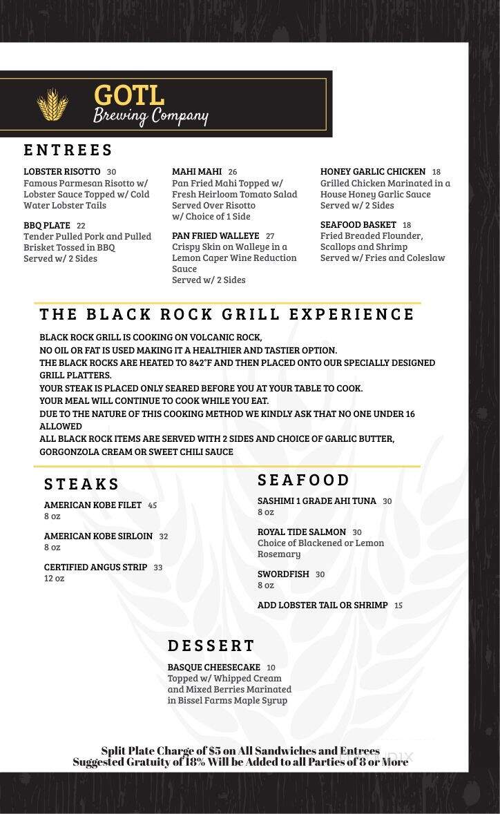 GOTL Brewery - Geneva, OH menu_pic