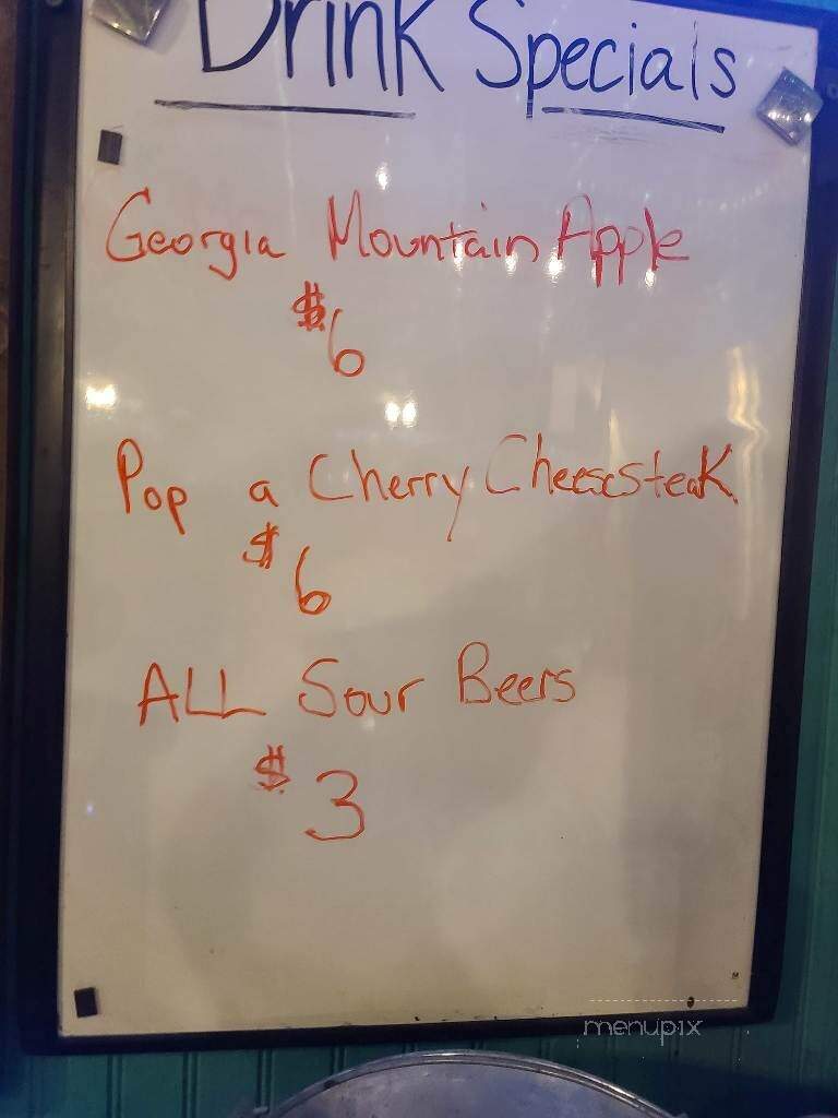 Sand Bar - Hiawassee, GA menu_pic