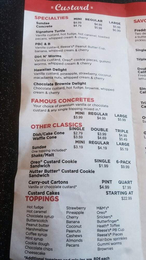 Freddy's Frozen Custard & Steakburgers - National City, CA menu_pic