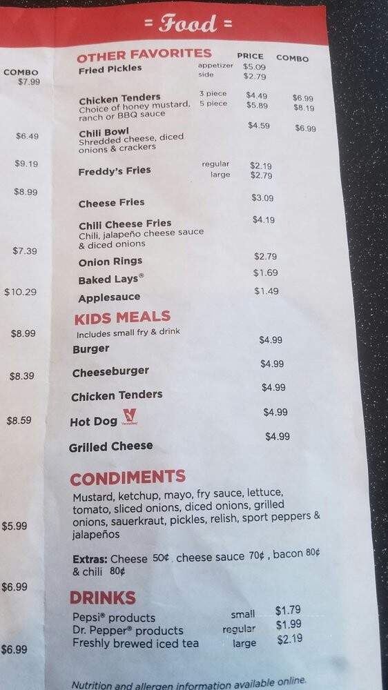 Freddy's Frozen Custard & Steakburgers - National City, CA menu_pic