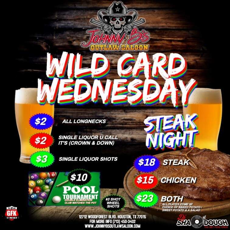 Johnny B's Outlaw Saloon - Houston, TX menu_pic