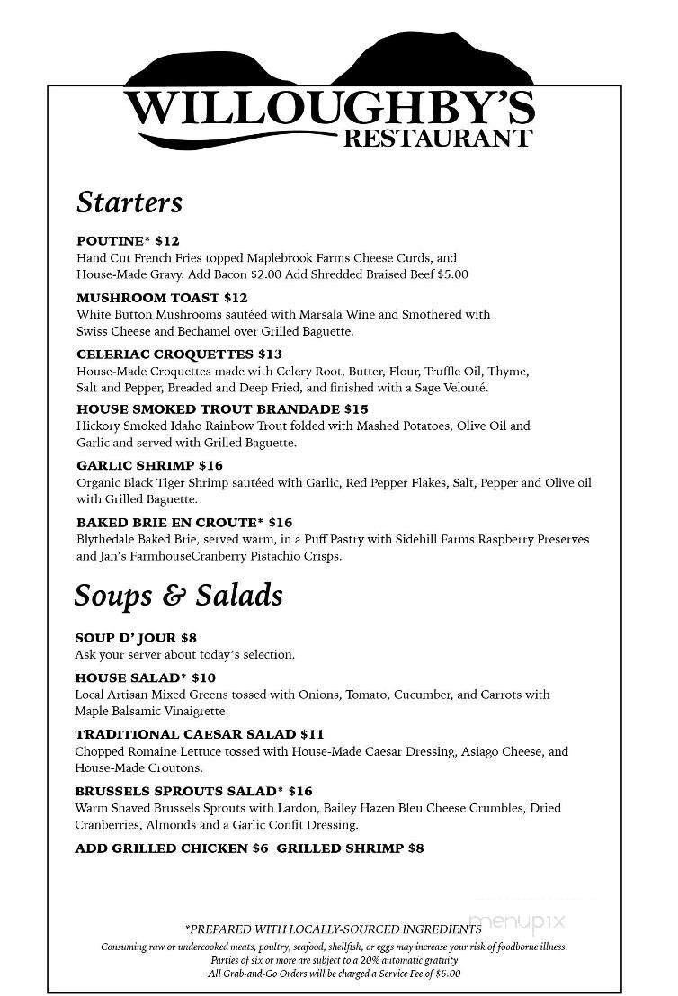 Willoughby's - East Burke, VT menu_pic