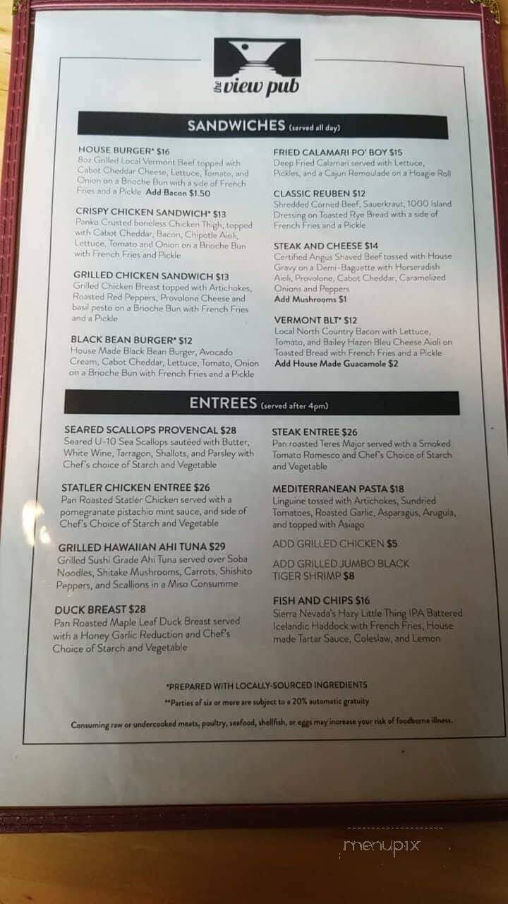 Willoughby's - East Burke, VT menu_pic