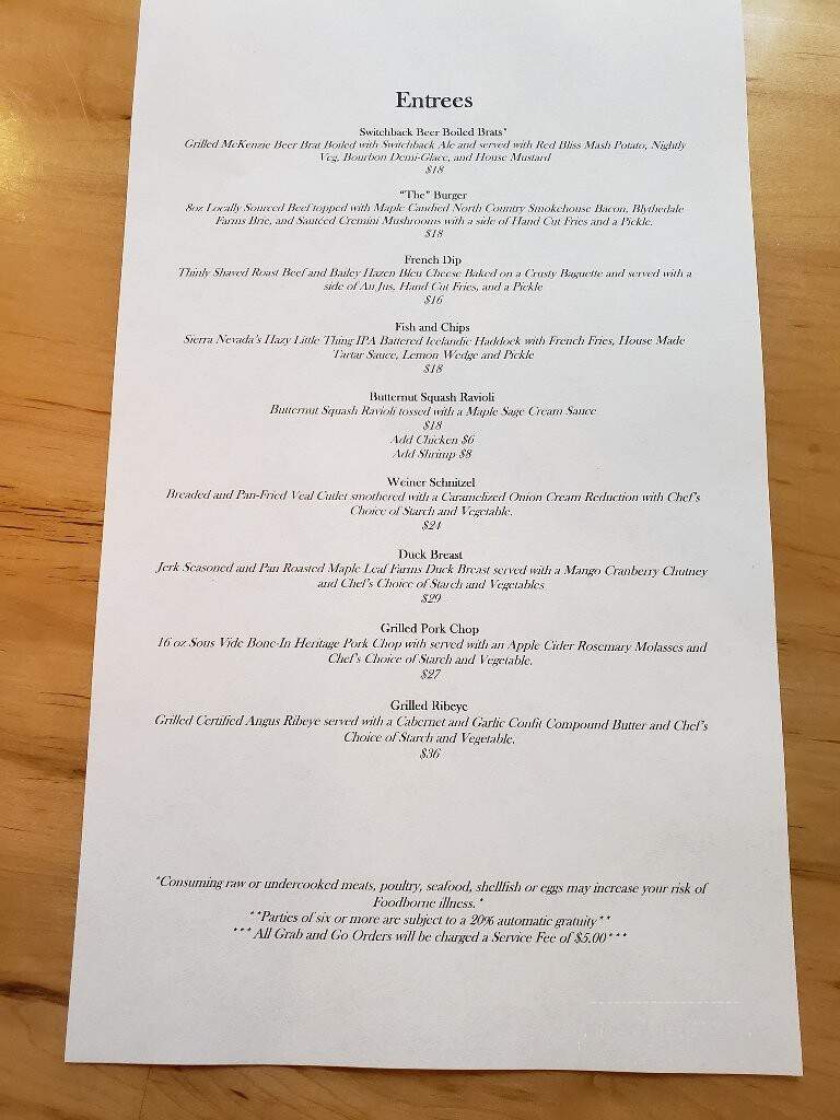 Willoughby's - East Burke, VT menu_pic