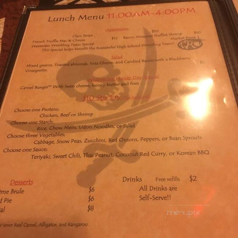 Privateer's Cove - Kailua-Kona, HI menu_pic
