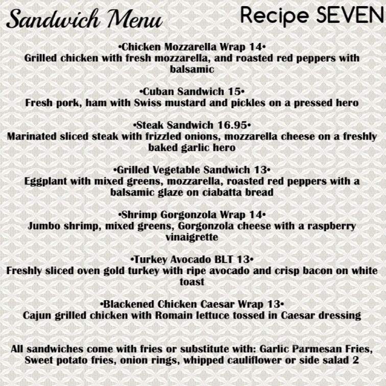 Recipe 7 - Miller Place, NY menu_pic